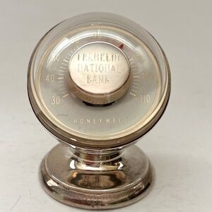 VTG TIFFANY & CO STERLING SILVER THERMOMETER PAPERWEIGHT HONEYWELL FRANKLIN BANK